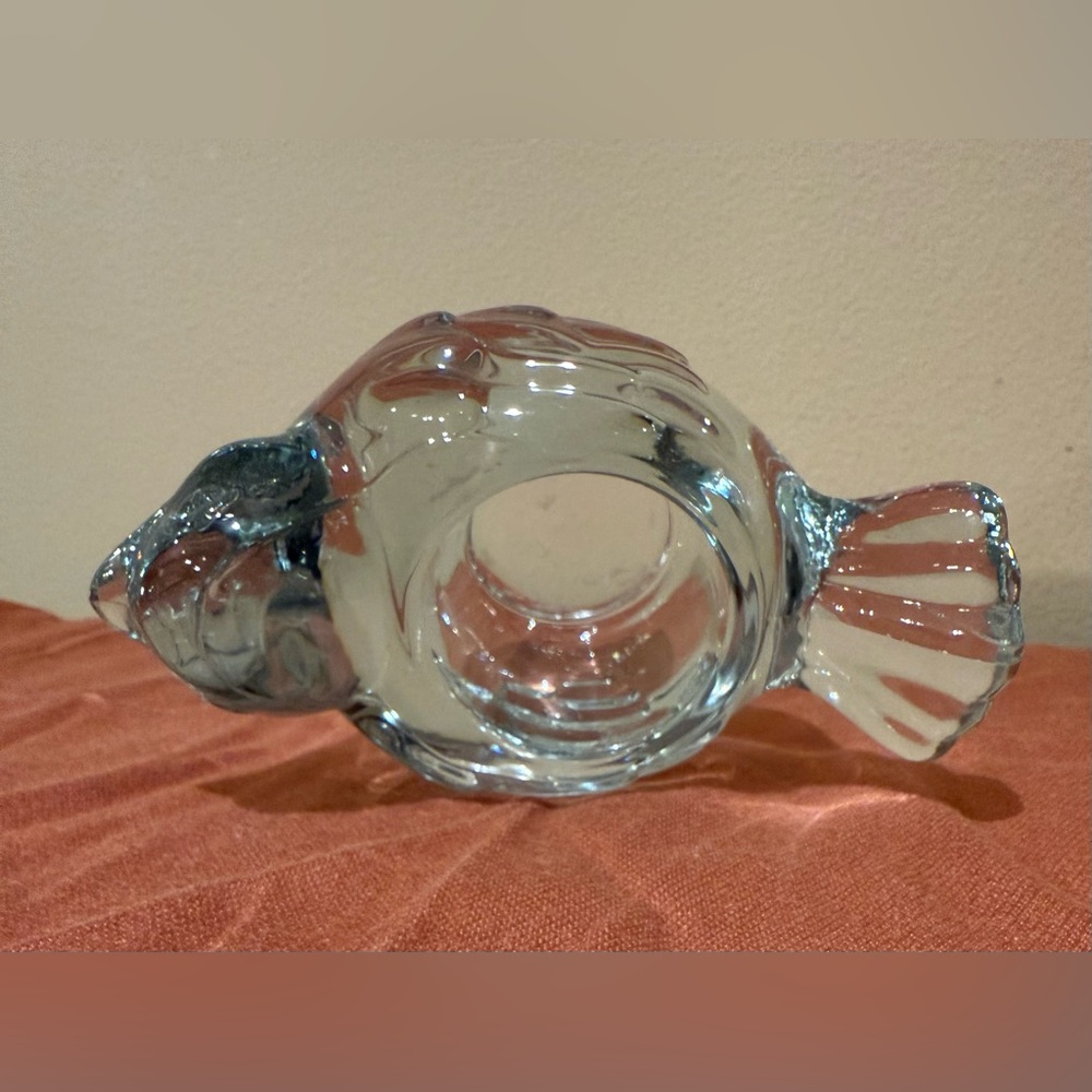 Indiana Glass Co Clear Lead Crystal Bird Tea Light/Votive Candle Holder 1980s - Picture 5 of 7